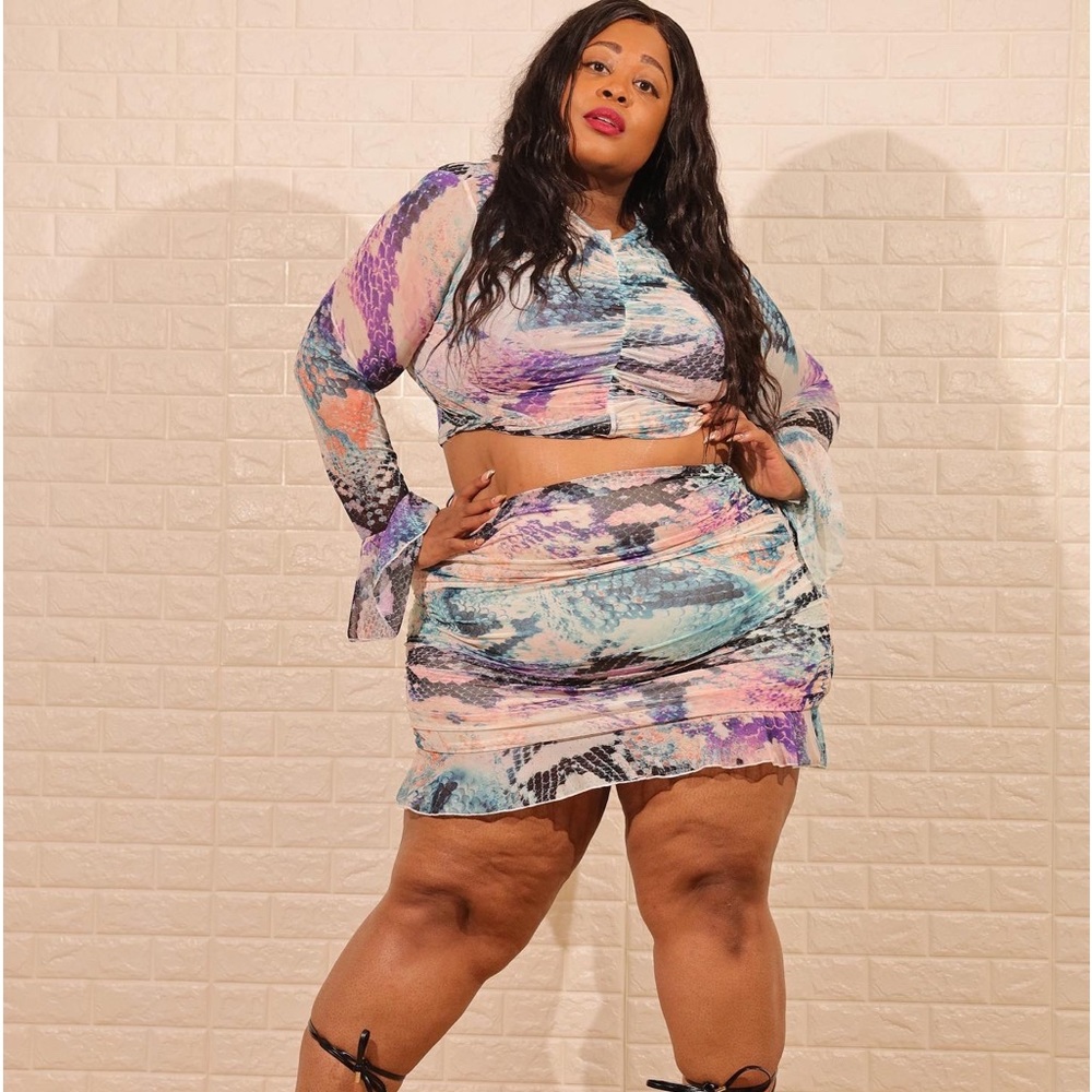Mini skirt set -watercolor lace